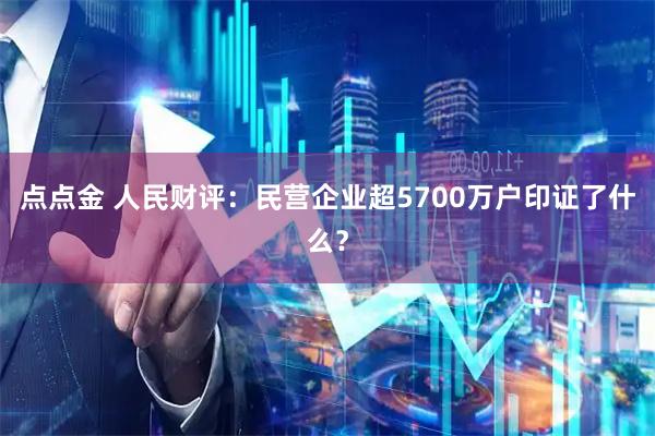 点点金 人民财评：民营企业超5700万户印证了什么？