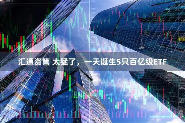 汇通资管 太猛了，一天诞生5只百亿级ETF